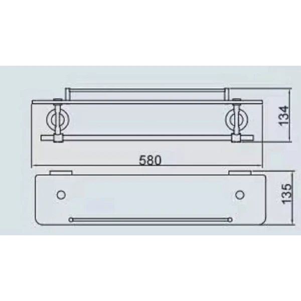 Полка с держателем для полотенец GAPPO G1807-4 580х120 мм хромированная