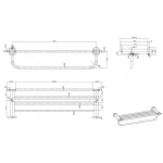Полка с держателем для полотенец GAPPO G1824 хромированная 580 мм