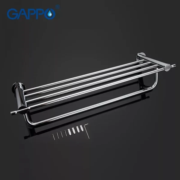 Полка с держателем для полотенец GAPPO G1824 хромированная 580 мм