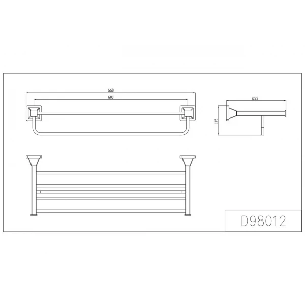 Полка с полотенцемодержателем GAPPO G1924 хромированная