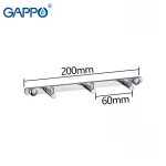 Полотенцесушитель GAPPO G202-3 с тремя крючками 200 мм хромированная