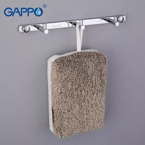 Полотенцесушитель GAPPO G202-3 с тремя крючками 200 мм хромированная
