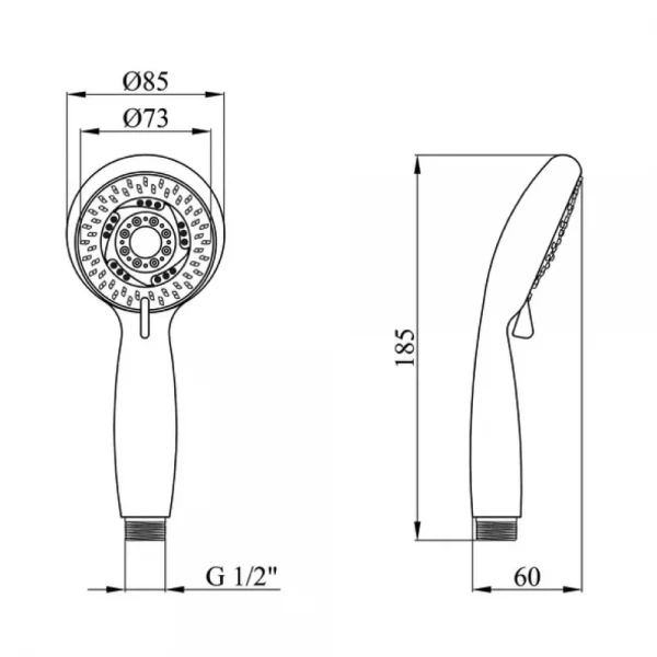 Ручний душ WEZER WKY-04, 3-режим, хром