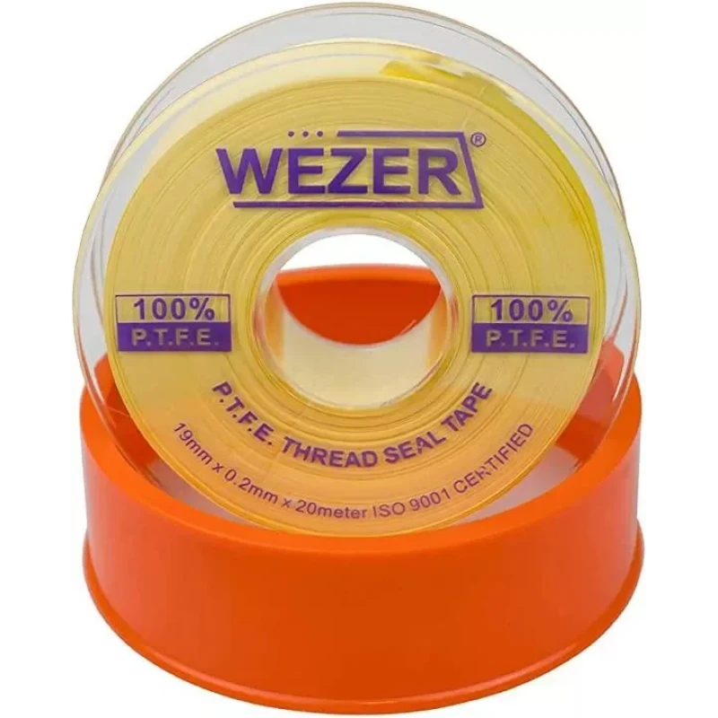 Фум лента WEZER PTFE 19x0.2 мм 20 м желтая