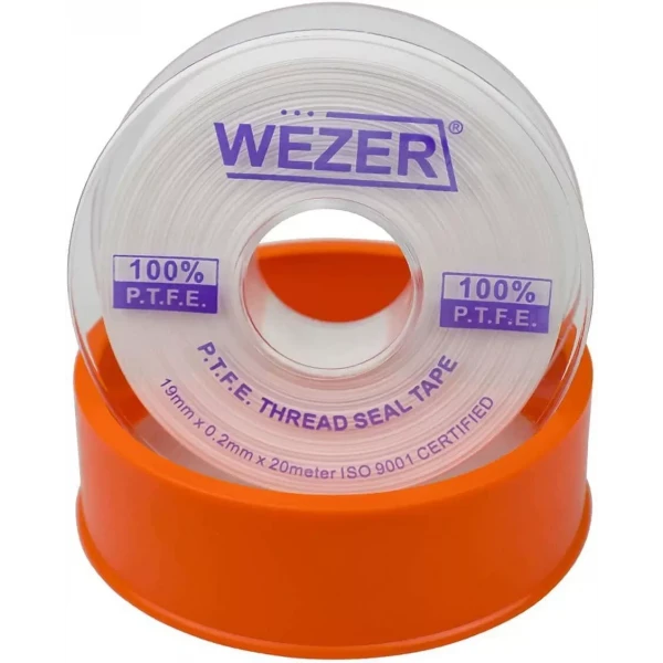 Фум стрічка WEZER PTFE 19x0, 2 мм 20 м, білий
