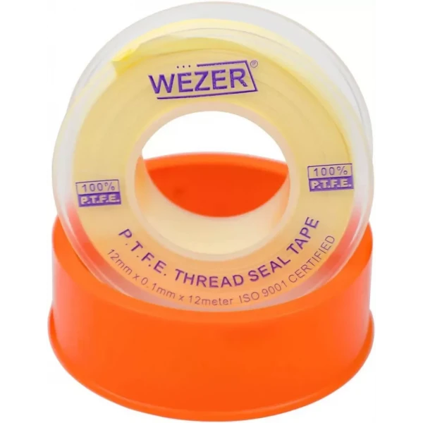 Фум стрічка WEZER PTFE 12x0,1 мм 12 м, жовтий