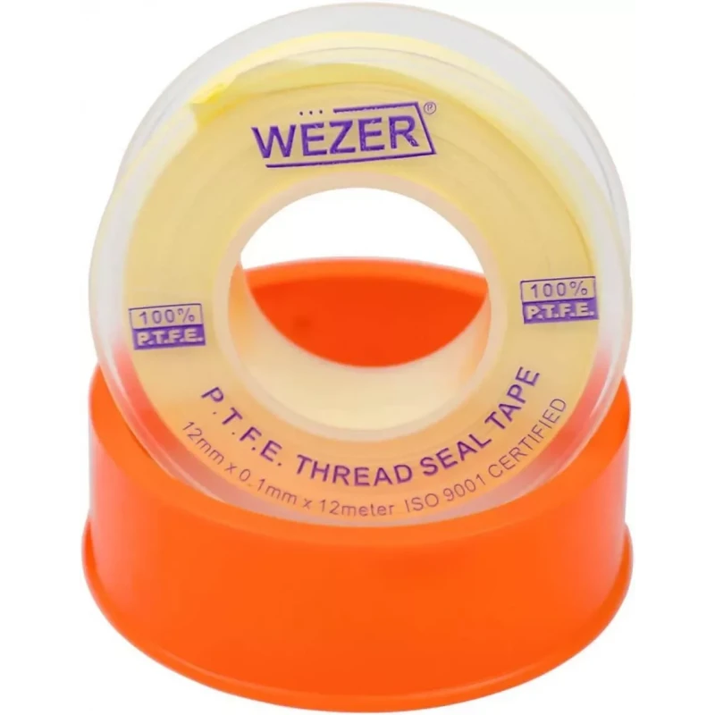 Фум лента WEZER PTFE 12 мм x 0.1 мм 12 м желтая