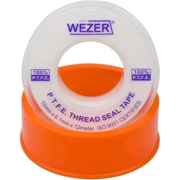 Фум стрічка WEZER PTFE 12x0, 1 мм 12 м, білий