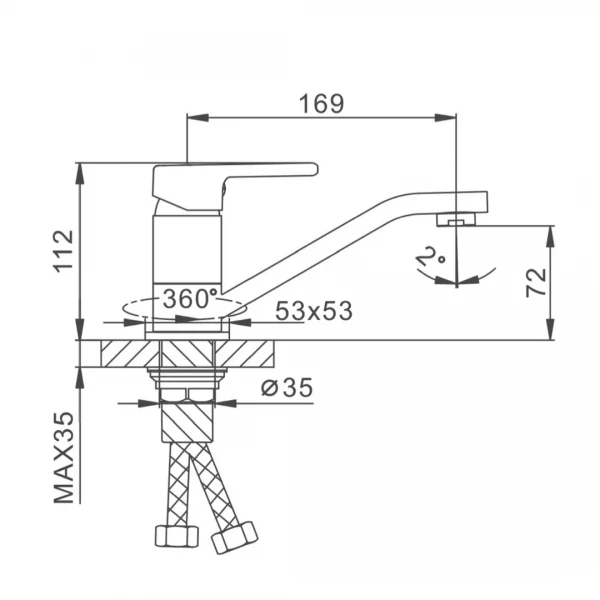 Смеситель для кухни FRAP F4560 хромированный
