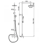 Душевая система WEZER EKO16B-01 нержавеющая сталь с девиатором на 2 режима