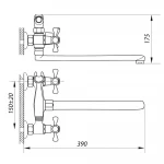 Смеситель для ванны WEZER D5Q7-B827 хромированный