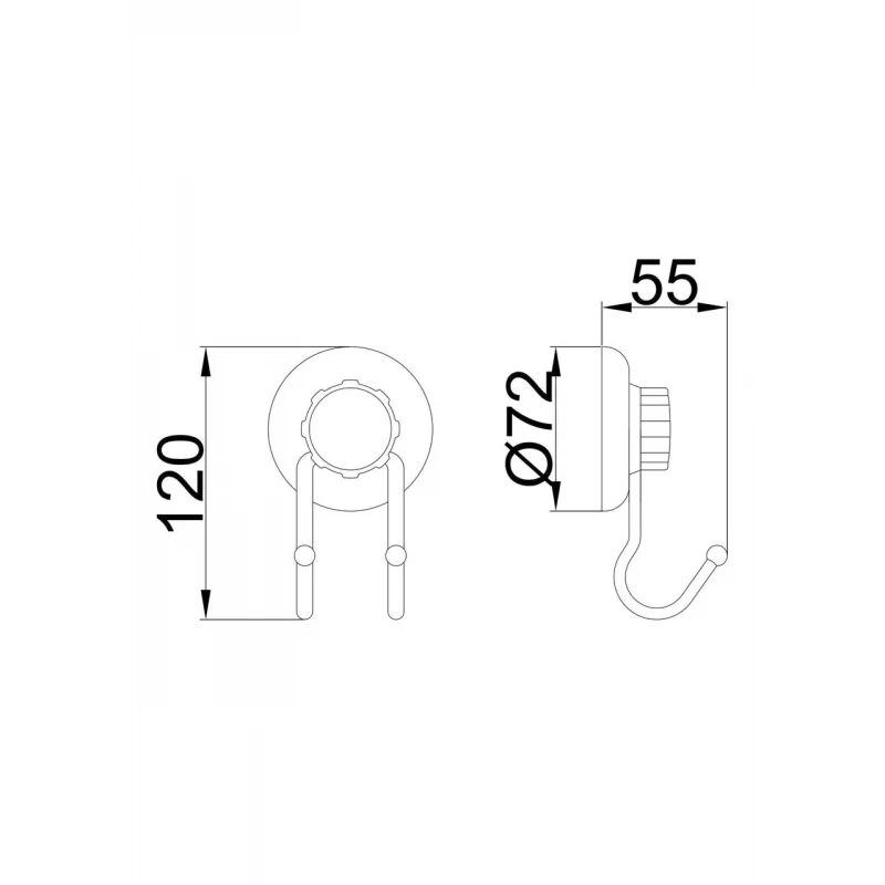 Гачок подвійний для ванної Frap F3905-2 на присосці, хром