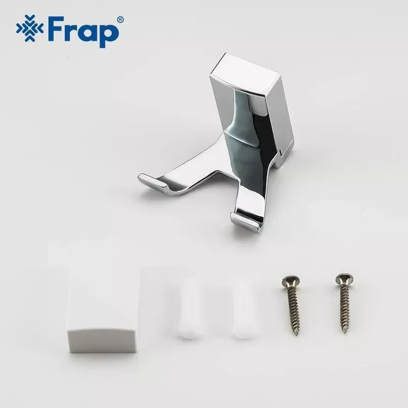 Крючок двойной для ванной FRAP F1805-2 белый/хром с двумя накладками
