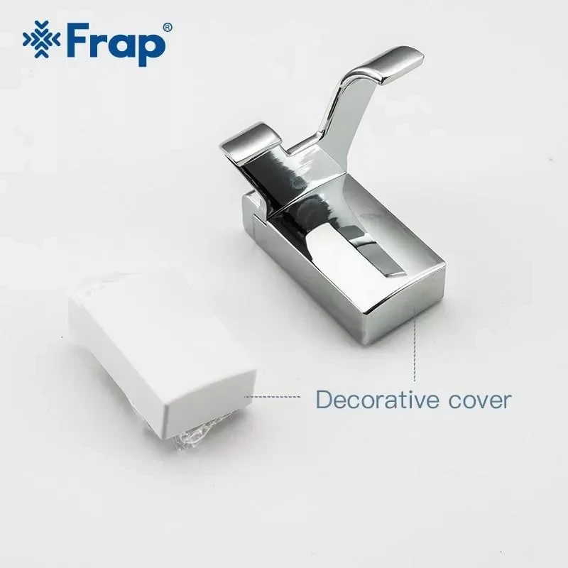 Крючок двойной для ванной FRAP F1805-2 белый/хром с двумя накладками