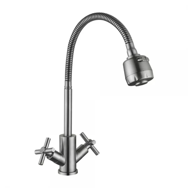 Смеситель для кухни WEZER VAL4D-10 с рефлекторным изливом нержавеющая сталь