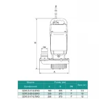 Дренажный насос SHIMGE QDX1.5-25-0.55K3, максимальная высота подачи 25 м, максимальная производительность 100 л/мин.
