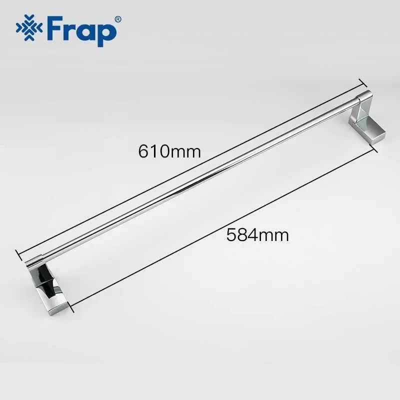 Тримач для рушників Frap F1801 з 2-ма накладками, 600 мм, білий/хром