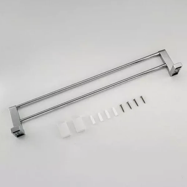 Полотенцедержатель FRAP F1809 600 мм белый/хром с двумя накладками