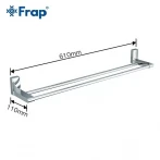 Полотенцедержатель FRAP F1809 600 мм белый/хром с двумя накладками