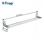 Полотенцедержатель FRAP F1809 600 мм белый/хром с двумя накладками