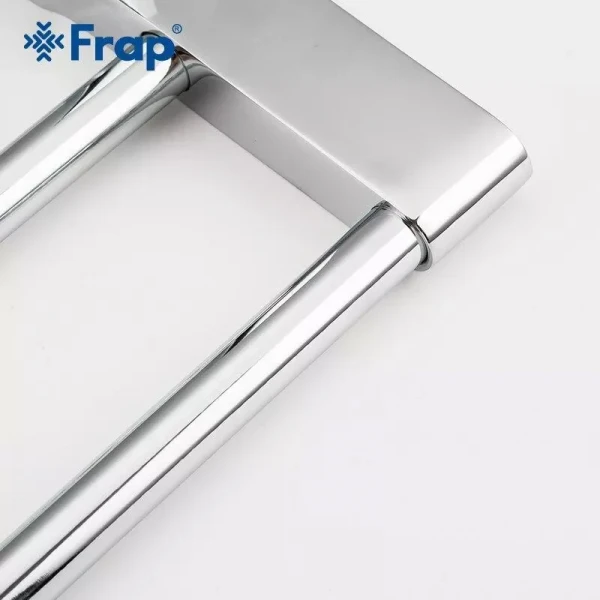 Полотенцедержатель FRAP F1809 600 мм белый/хром с двумя накладками