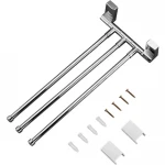 Рушникотримач поворотний потрійний Frap F1813 з 2-ма накладками, 397 мм, білий/хром