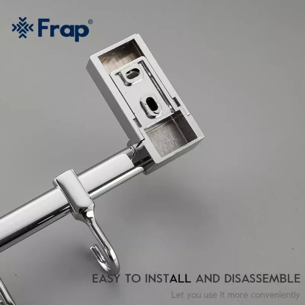 Вішалка Frap F1815-4 на 4 рухомих гачка 284 мм з 2-ма накладками, білий/хром