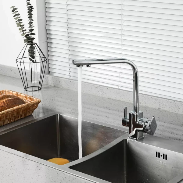 Смеситель для кухни FRAP F4360 хромированный с подключением фильтра питьевой воды