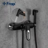 Змішувач для душ з гігієнічною лійкою Frap F2049-6, чорний/хром