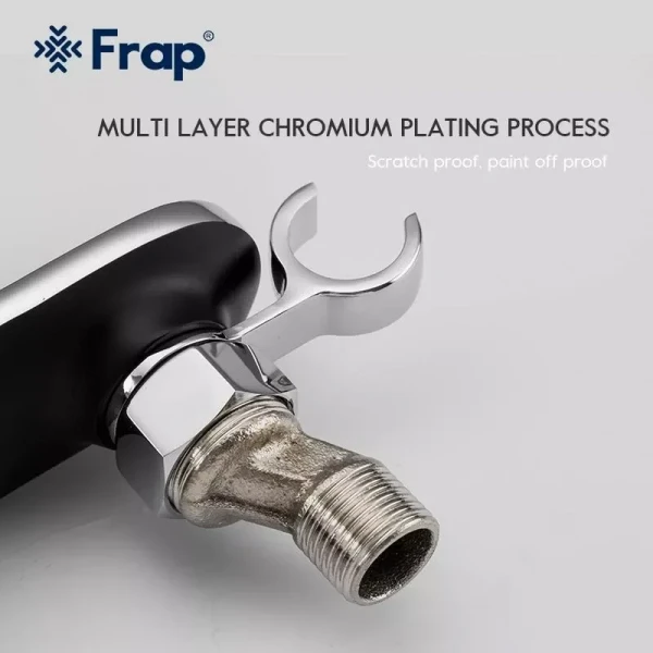 Змішувач для душ з гігієнічною лійкою Frap F2049-6, чорний/хром