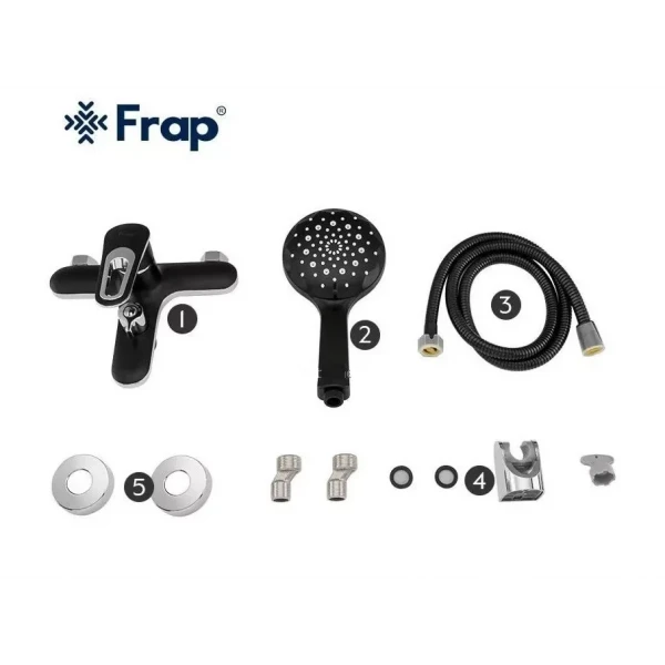 Смеситель для ванны FRAP F3249-6 черный/хром