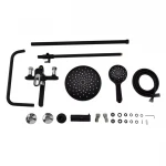 Душевая система FRAP F2449-6 с поворотным изливом-переключателем на лейку 3 режима черный/хром