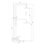 Душевая система FRAP F2449-6 с поворотным изливом-переключателем на лейку 3 режима черный/хром