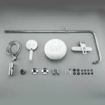 Душева система Frap F2449-20, перемикач на лійку, 3 режими, білий/хром