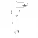 Душева система Frap F2449-20, перемикач на лійку, 3 режими, білий/хром