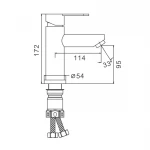 Смеситель для умывальника FRAP F10801-6 черный