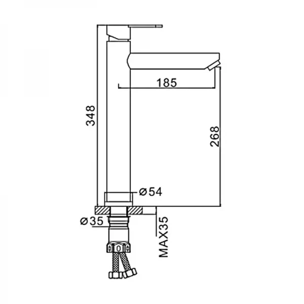 Смеситель для умывальника FRAP F10801-62 высокий черный