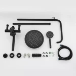 Душевая система FRAP F24801-6 с поворотным изливом черная, переключатель на лейку, 1 режим