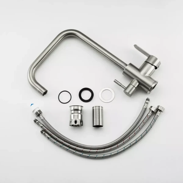 Смеситель для кухни Frap F43801 на две воды сатиновый