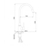 Змішувач для кухні Frap F40994-6 з гнучким виливом, чорний