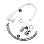 Смеситель для кухни FRAP F40994-8 с гибким изливом белый