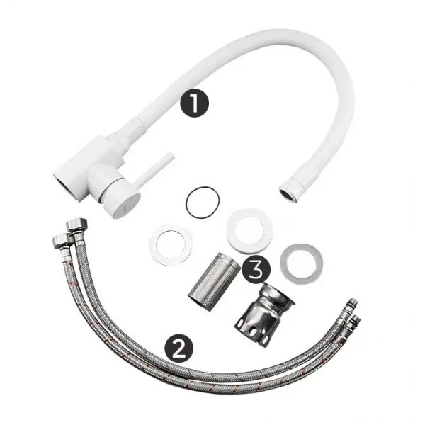 Смеситель для кухни FRAP F40994-8 с гибким изливом белый