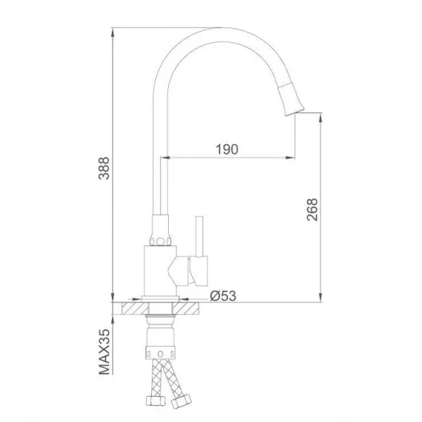 Смеситель для кухни FRAP F40994-8 с гибким изливом белый