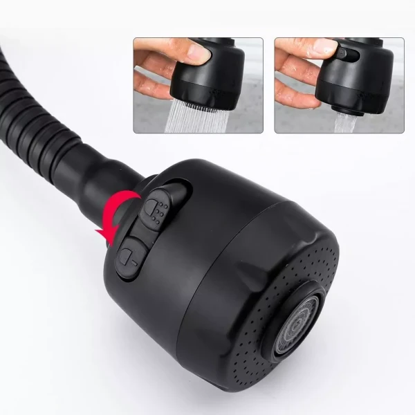 Смеситель для кухни FRAP F40993-6 с гибким изливом, 2 режима, черный