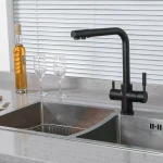 Смеситель для кухни FRAP F4352-6 на две воды черный