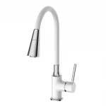 Смеситель для кухни FRAP F4044-8 с гибким изливом 2 режима белый/хром