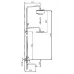 Душевая система FRAP F2429 черная с переключателем на лейку, 5 режимов