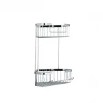 Полка угловая FRAP F351-1 2-х ярусная хромированная 240х320 мм