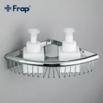 Полка угловая FRAP F352 240х60 мм нержавеющая сталь хромированная