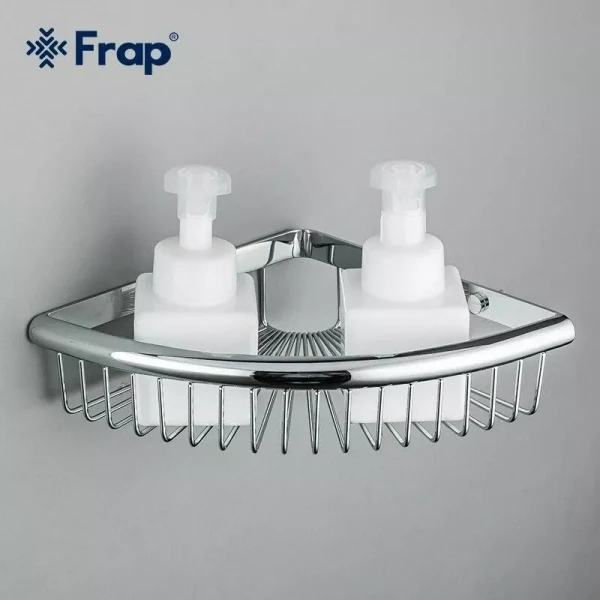 Полка угловая FRAP F352 240х60 мм нержавеющая сталь хромированная